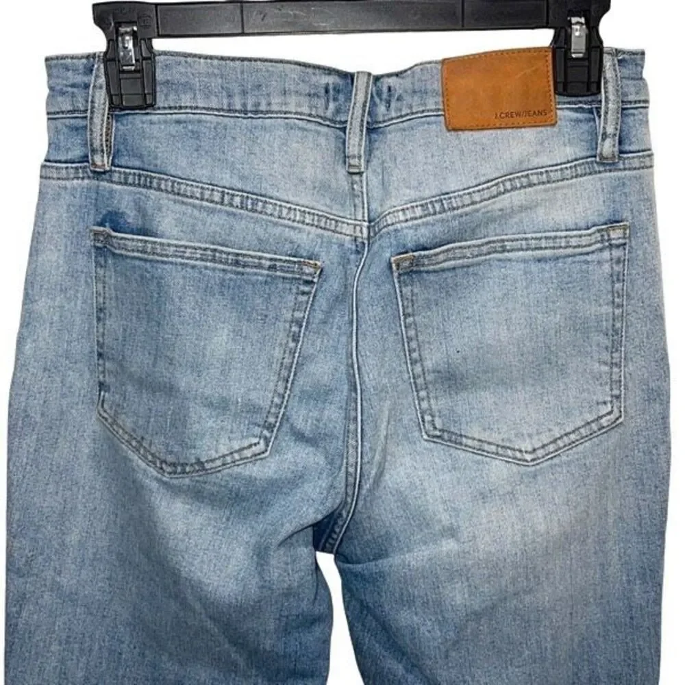 J. Crew Womens Frayed Hem‎ Mid Rise Slim Broken-In Boyfriend Jeans Blue Size 26